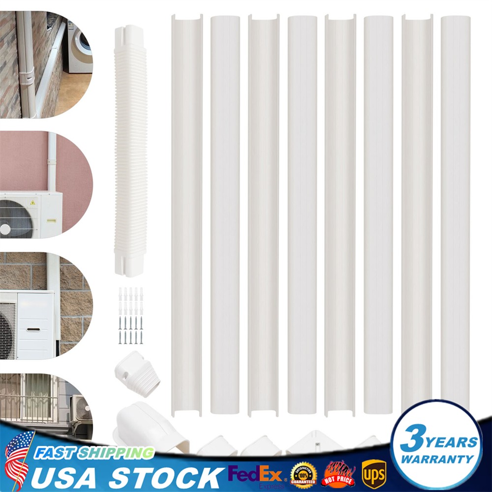 3″W 15Ft L Air Conditioner PVC Line Cover Kit For Air Condition Duct Protection