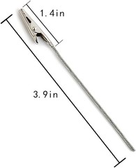 20 Pack Metal Wire Alligator Clamp, 4” Long-Tailed Iron Silver
