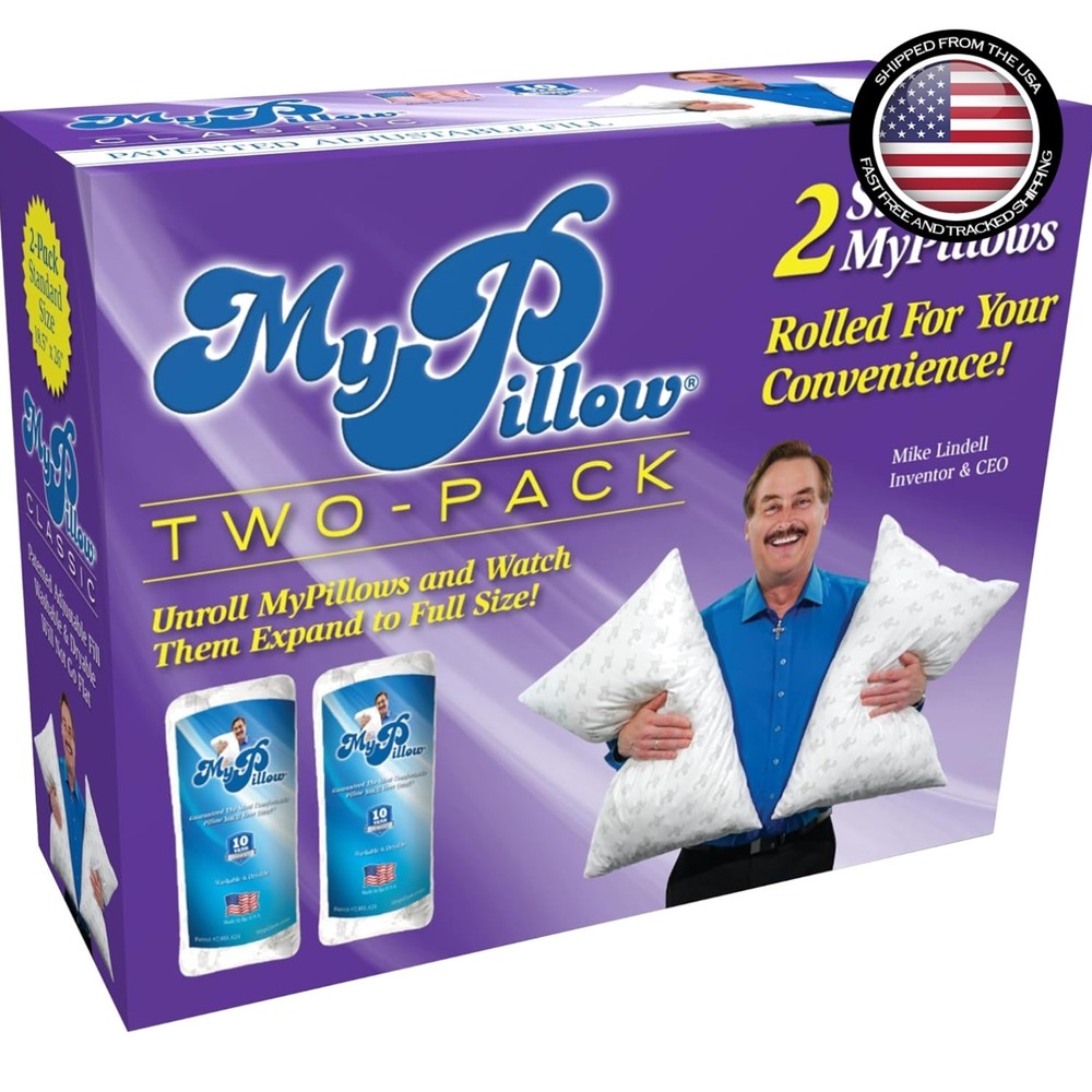 MyPillow Classic Standard Bed Pillow, Medium Support (Pack of 2)