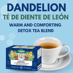 Tadin Dandelion Root Detox Tea Blend. Caffeine Free. 24 Bags. 1.19 oz. Pack of 6