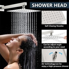 Shower Faucet Set Rain Shower System with Handheld Spray Bathroom Shower Comb…