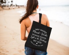 Waymaker Canvas Tote Bag for Women Christian Scripture Reusable Grocery Shoulder