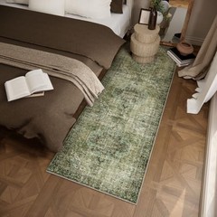 Machine Washable Kitchen Runner Rug: 2’6″x8′ Hallway Rug Non Slip Low-Pile