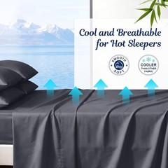 4-Piece Premium Bamboo Blend Bed Sheet Set Deep Pocket Breathable Soft Sheets