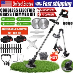 24V Cordless Weed Eater Electric Brush Cutter Lawn Edger Grass String Trimmer