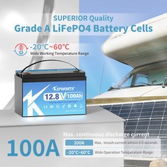 12V 100AH Lithium Battery LiFePO4 BMS 15000 Deep Cycle RV Trolling Motor Marine