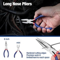 7PCS WORKPRO Plier Set Groove Joint Long Nose Slip Joint Linesman Diagonal Plier