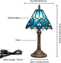 Tiffany Stained Glass Bedside Lamp – Cute Home Decor Gift for Any Room