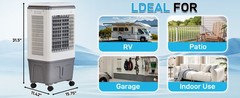 Portable Evaporative Cooler Swamp Cooler 3-in-1 5.28 Gal 7.5H Timer Humidifier