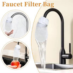 100PCS Cotton Filter Bag For Faucet, DIY Faucet Filter Cotton Bags Water Filters