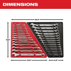 Milwaukee Combination Metric Wrench Mechanics Tool Set (15-Piece)
