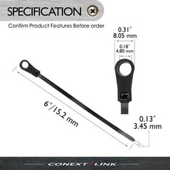 100 Nylon Cable Wire Zip Ties Mounting Hole Nail Screw 40 LBS 6″ Inch Black