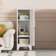 Metal Kitchen Pantry Cabinet, Lock Freestanding Storage Cupboard with Adjustable