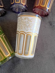 Vintage Moroccan Tea Glasses Set of 6 Assorted Colors Unbranded. New in Box