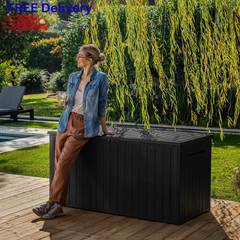 Keter 170 Gal Resin Deck Box Outdoor Storage Bench Patio Cushion Organizer New