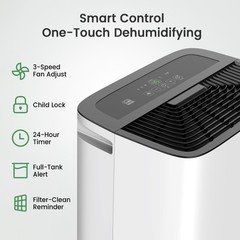 80/120/150 Pints Energy Star Dehumidifier For Home, Basement & Large Space