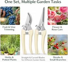 Garden Pruning Shears 2 Pack Gardening Shears Garden Scissors Stainless Steel Pr