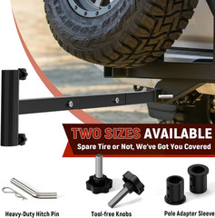 Heavy-Duty Hitch Mount Umbrella Holder – Adjustable Length (38″ & 26.5″) – Fits