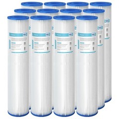 12 Pack 5/20/50 Micron 20″x4.5″ Big Blue Washable Pleated Sediment Water Filter