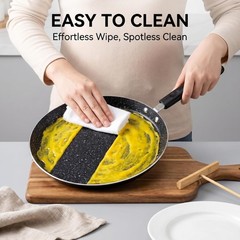 10 Inch Nonstick Crepe Pan with Spreader, Flat Skillet Tortilla Pan with Granite