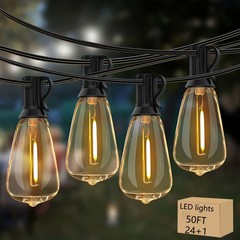 50-200FT LED Outdoor String Lights ST38 Shatterproof 2700K Patio Lights