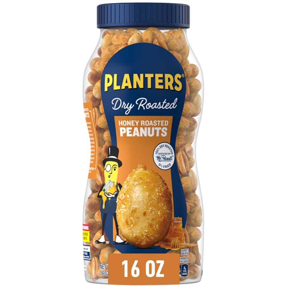 PLANTERS Honey Roasted Peanuts, Dry 16 Ounce (Pack of 1)