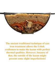 Kazan 100% Cast Iron Authentic Uzbek Cauldron & Oven Uchag Pilaf Plov Lagman Wok