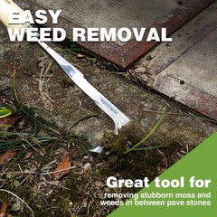 WORKPRO Crack Weeder Crevice Weeding Tool Stainless Steel Manual Weeder L Shaped