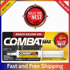 Combat Max Roach Killing Gel 2.1 oz Syringe – Indoor & Outdoor Cockroach Control