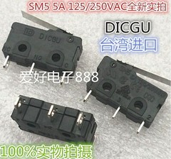 1 PCS DICGU SM5 Micro Limit Switch With Press Rod Lever 3 Pins 5A 125/250VAC