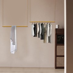 2x Clothing Hanging Rack Metal Gold Garment Storage Organizer Clothes Rack