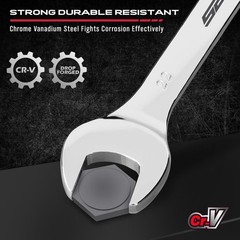 30-Piece Combination Wrench Set – Open End Wrench Set with Organizer Professi…