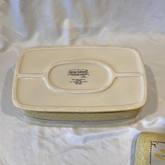 Temp-tations Old World Yellow Covered Bread Box 13” Tara Ovenware Vintage