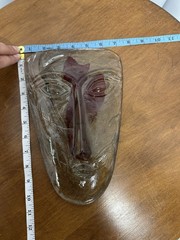 jaramillo glass mask Sky Dreamer Decor Mexico Red Clear Vintage Unique