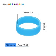 20Pcs Silicone Rubber Bands 20x7mm Silicone Elastic Bands Cable Ties 10 Colors