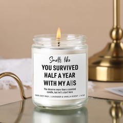6 Month Anniversary Candle for Boyfriend Girlfriend – 6 Months Wedding Annive