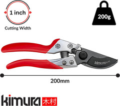 ® 8″ Pro Bypass Pruning Shears, Heavy Duty Japanese SK5 Steel Blades, 1 Inch Cut