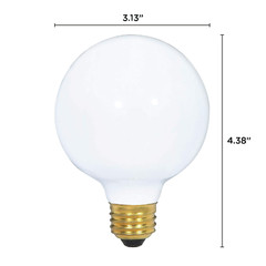 4 Pack White Globe Vanity Decorative Bulbs 120V 25W G25 Medium E26 Base Dimmable
