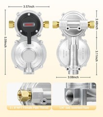 QCC1 2 Stage Automatic Changeover Regulator, 2×1.5FT + 4FT Hose Kit for RVs-USA