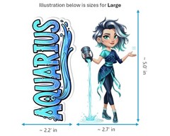 Aquarius Sticker and Magnet – the Star-Pourer Horoskins™ – Zodiac Air Sign | Wat