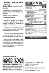 Organic Red Lentils Whole – Non-GMO, Kosher, Raw, Sproutable – by Food to Live