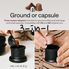 Portable Espresso Machine Travel Coffee Maker for Pods & Grounds Mini 5 Cup Make