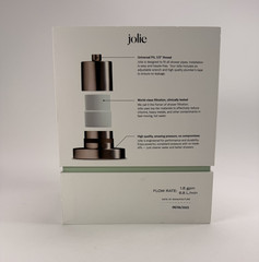 Jolie Filtered Showerhead Annual Pack w/ 3 Total Filter Refills Brushed Steel