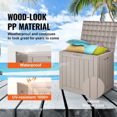 31gal multi-use waterproof deck box 22.09×17.09×20.87in 170lb capacity grey
