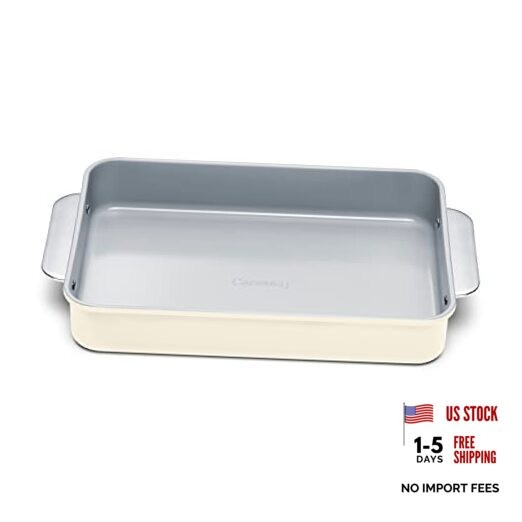 Caraway Non-Stick Ceramic 9”x13” – Naturally Slick Ceramic Rectangle Pan Cream