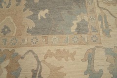 Gray Oushak Turkish Area Rug 8×10 Hand-knotted Wool Oriental Carpet for Any Room
