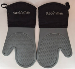 HexClad Silicone Oven Mitt Set 2-Pack, Heat Resistant to 500ºF Black Kitchen