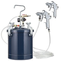 VEVOR Spray Paint Pressure Pot Tank 10L/2.5gal 1.5mm+4.0mm Nozzles Dual SprayGun