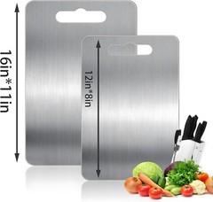 Titanium Cutting Board 100% Pure Non-Stick Double-Sided 11×15.5″ in for Kitchen