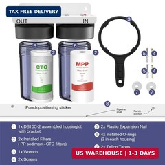 SimPure Whole House Water Filter System, 2 Stages Clear Home Water Pre-Filtratio